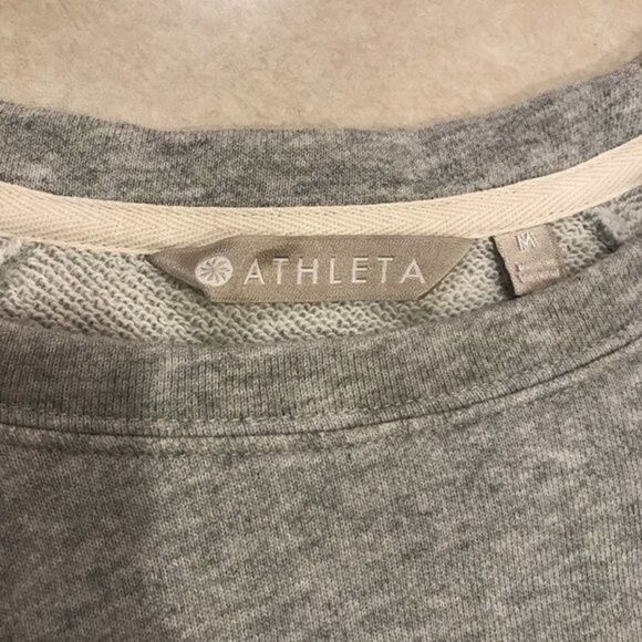 Athleta Long Sleeve Shirt with Side Ties Cinch Waist Sweatshirt Size Medium Grey - Picture 2 of 6